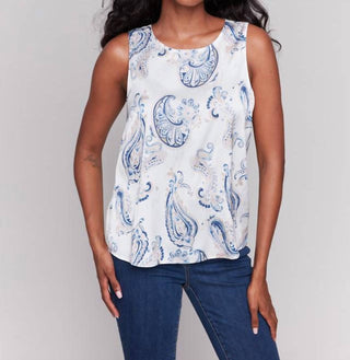 Charlie B - Printed Satin Sleeveless Top