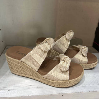 Corkys Footwear - Women's Tie The Knot Striped Wedge Sandals