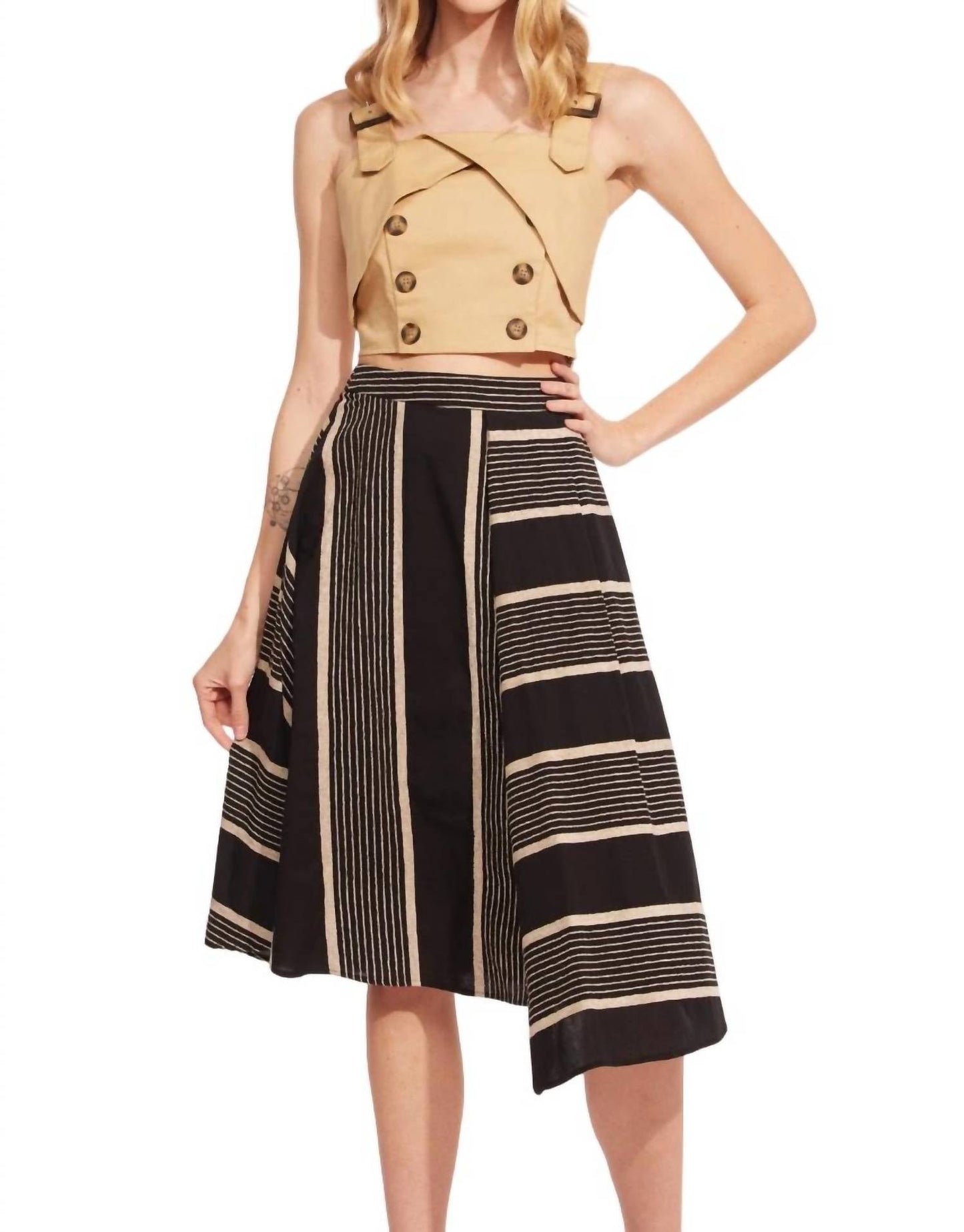 Eva Franco - Stripe Midi Skirt
