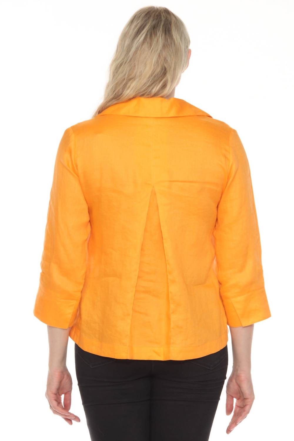 Joseph Ribkoff - Collared V-neck Quarter Sleeve Linen Top