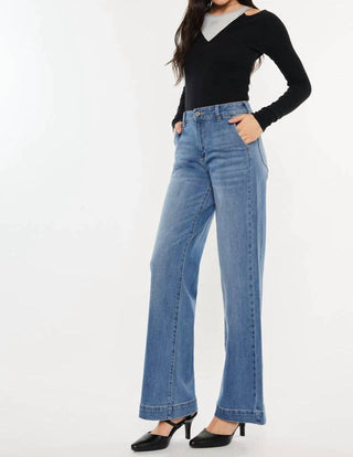 Kancan - HIGH RISE WIDE LEG TROUSER