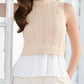 525 America - Mixed Media Cable Knit Tank Top