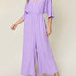 Double Take - Chic Surplice Wide Leg Jumpsuit