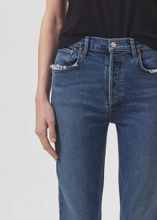 Agolde - Riley Long High Rise Straight Jean - Stretch