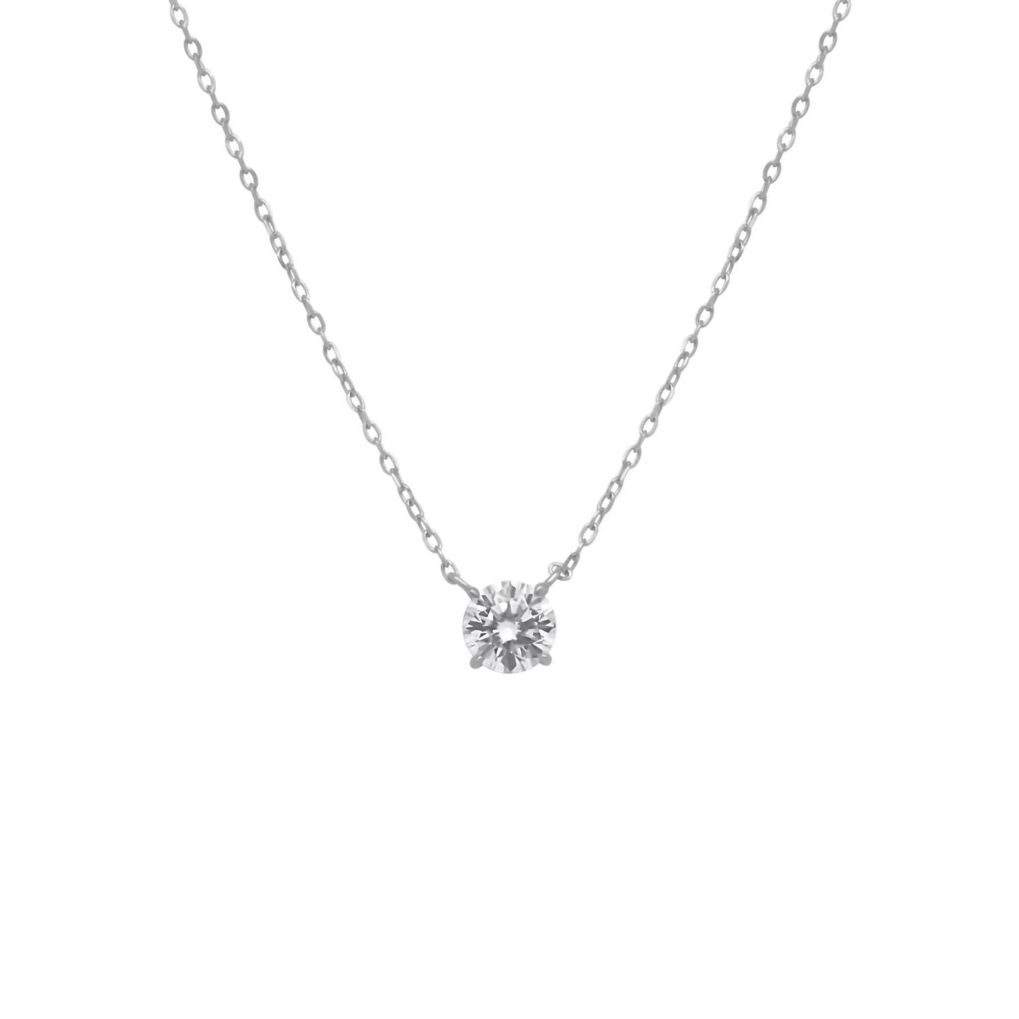 Allyanna Gifts - Women's Prong Round Moissanite Necklace