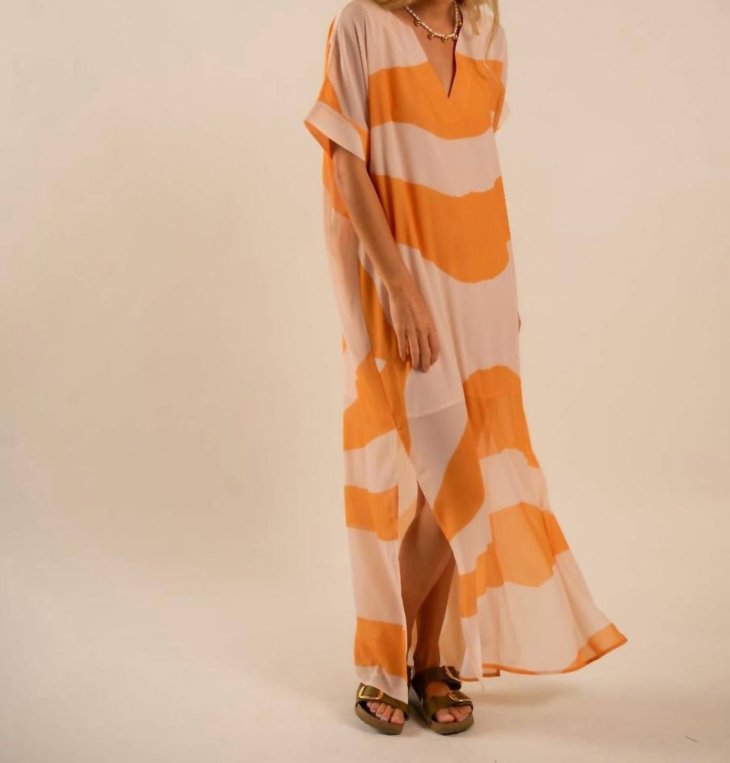 Care Tucker - Beatrice Sunset Swirling Wind Kaftan Dress