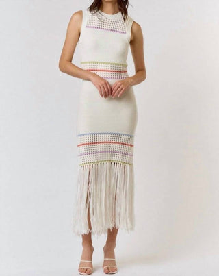 Lalavon - Striped Knit Maxi Dress