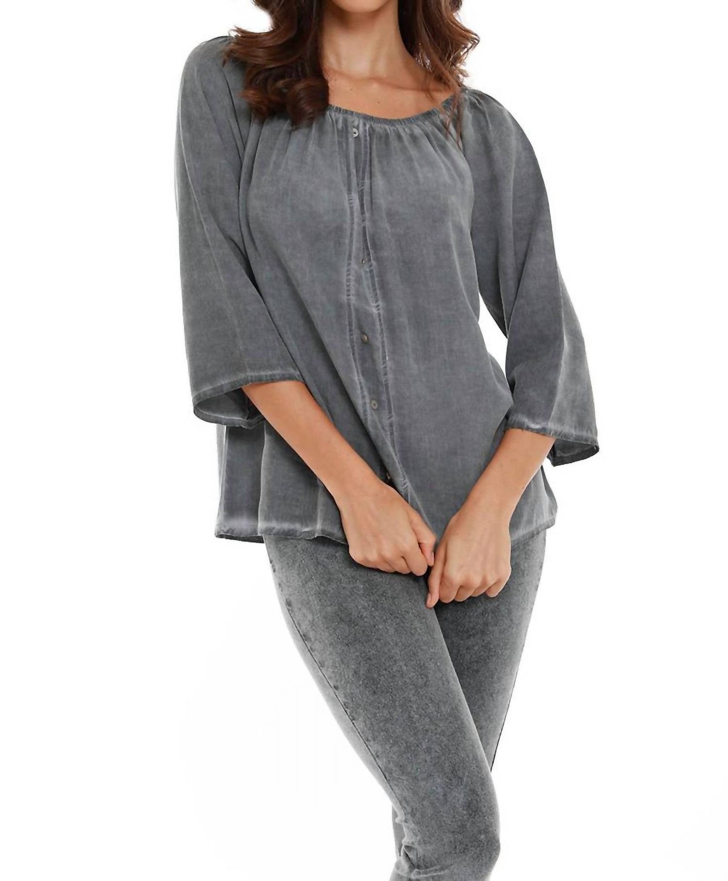French Kyss - Luciana Button Off The Shoulder Top