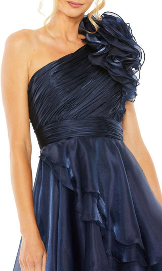 Mac Duggal - One Shoulder Ruffle Hi-lo Gown