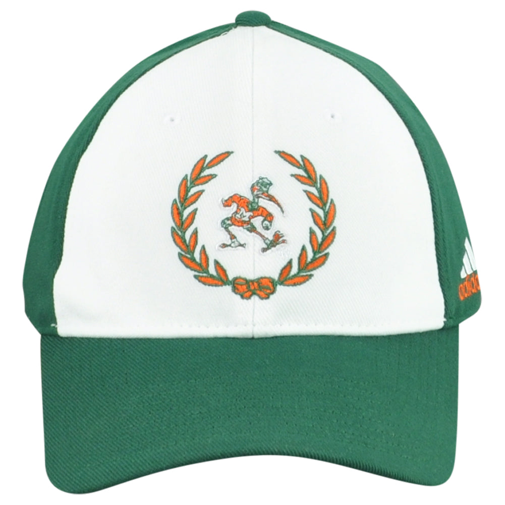 NCAA Adidas Miami Hurricanes 1925 Flex Fit Large/X-Large L/XL Mascot Hat Cap