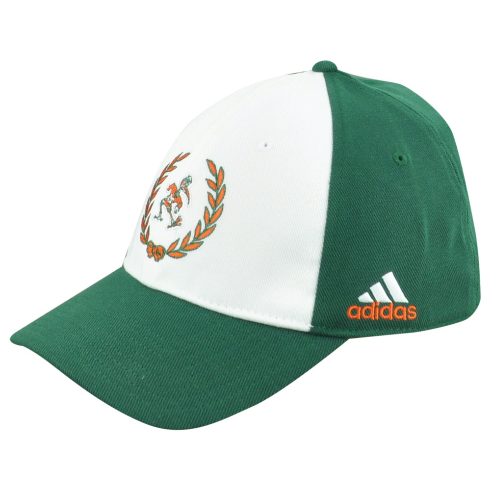 NCAA Adidas Miami Hurricanes 1925 Flex Fit Large/X-Large L/XL Mascot Hat Cap