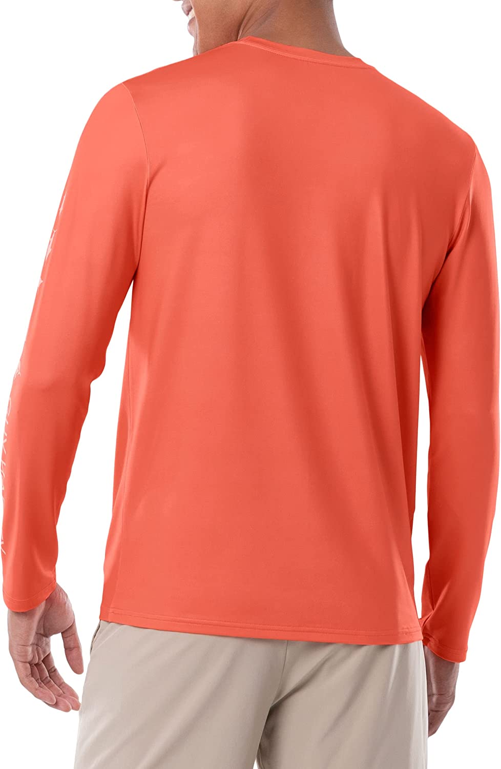 Guy Harvey Men's Moisture Wicking Upf 50 Logo Graphic Long Sleeve T-Shirt Orange Size Large