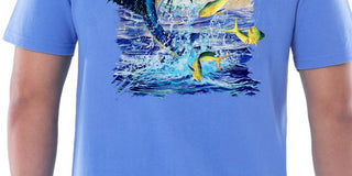 Guy Harvey Men's Short Sleeve Graphic T-Shirt Blue Size Large