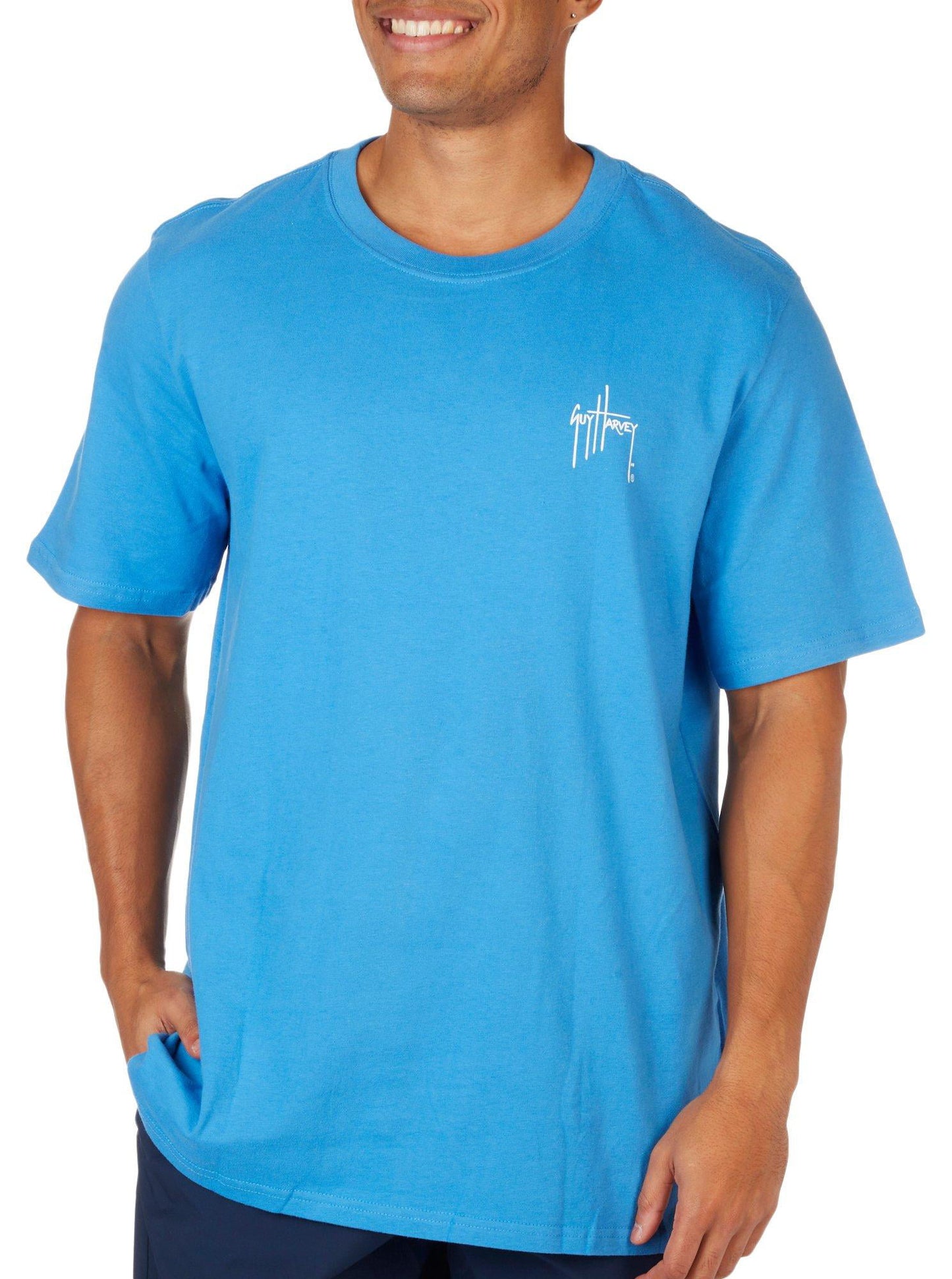 Guy Harvey Men's Short Sleeve Graphic T-Shirt Blue Size X-Large