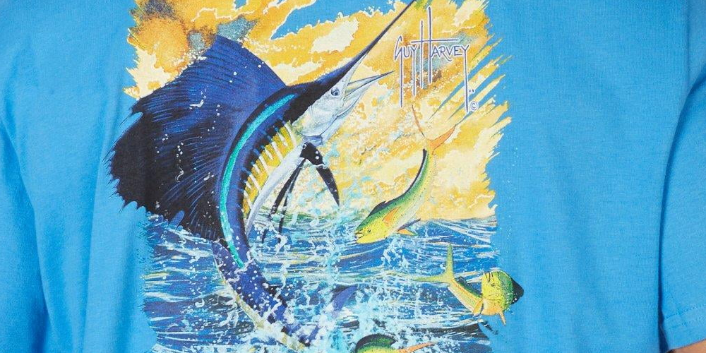 Guy Harvey Men's Short Sleeve Graphic T-Shirt Blue Size X-Large
