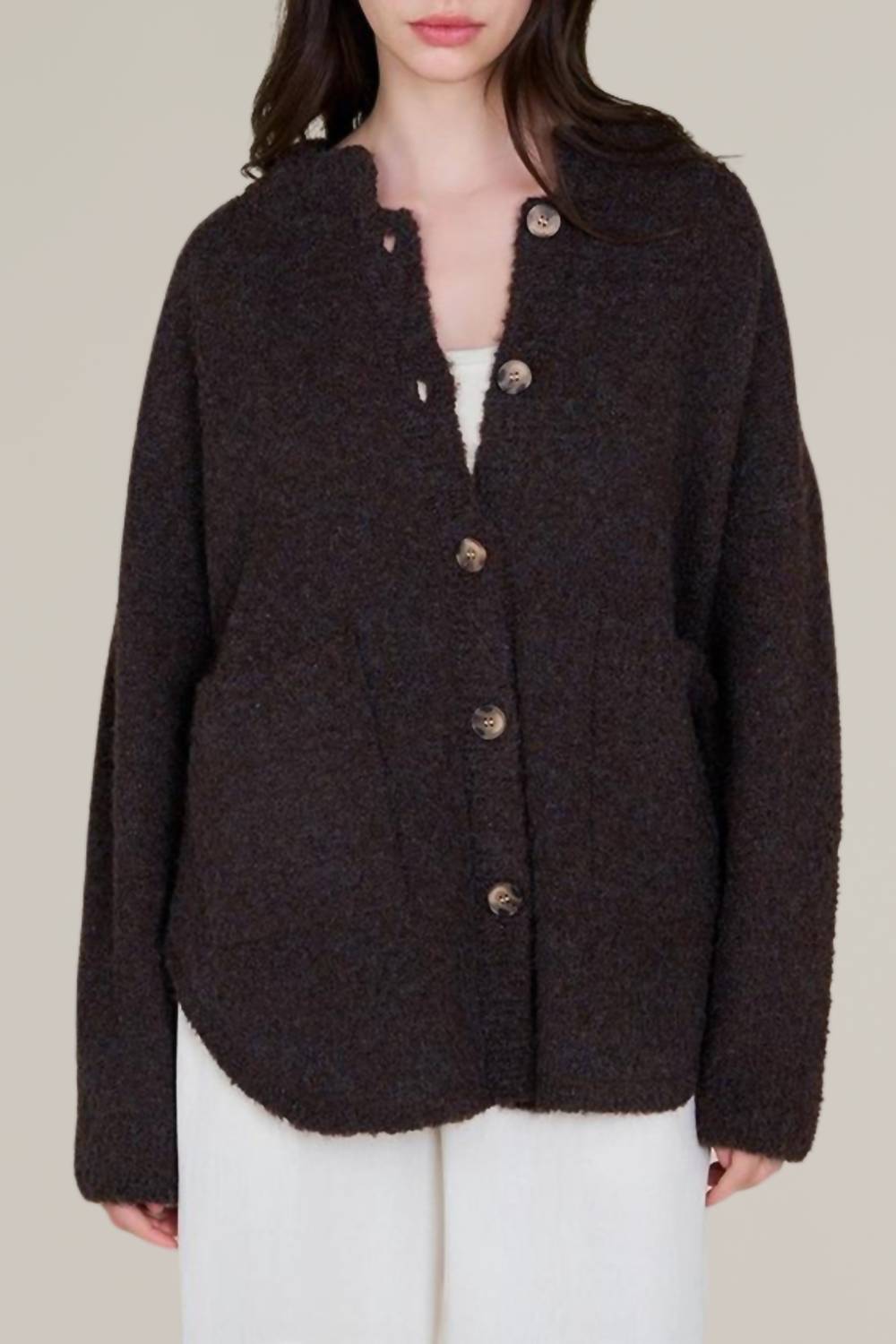 Grade & Gather - Boucle Button Down Cardigan