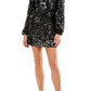 WAYF x Emma Rose Carrie Sequin Long Sleeve Minidress in Black  Size X-Small