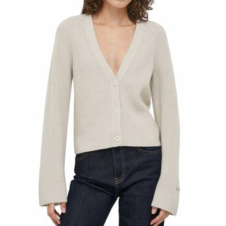 Calvin Klein - V Neck Cropped Wool Cardigan