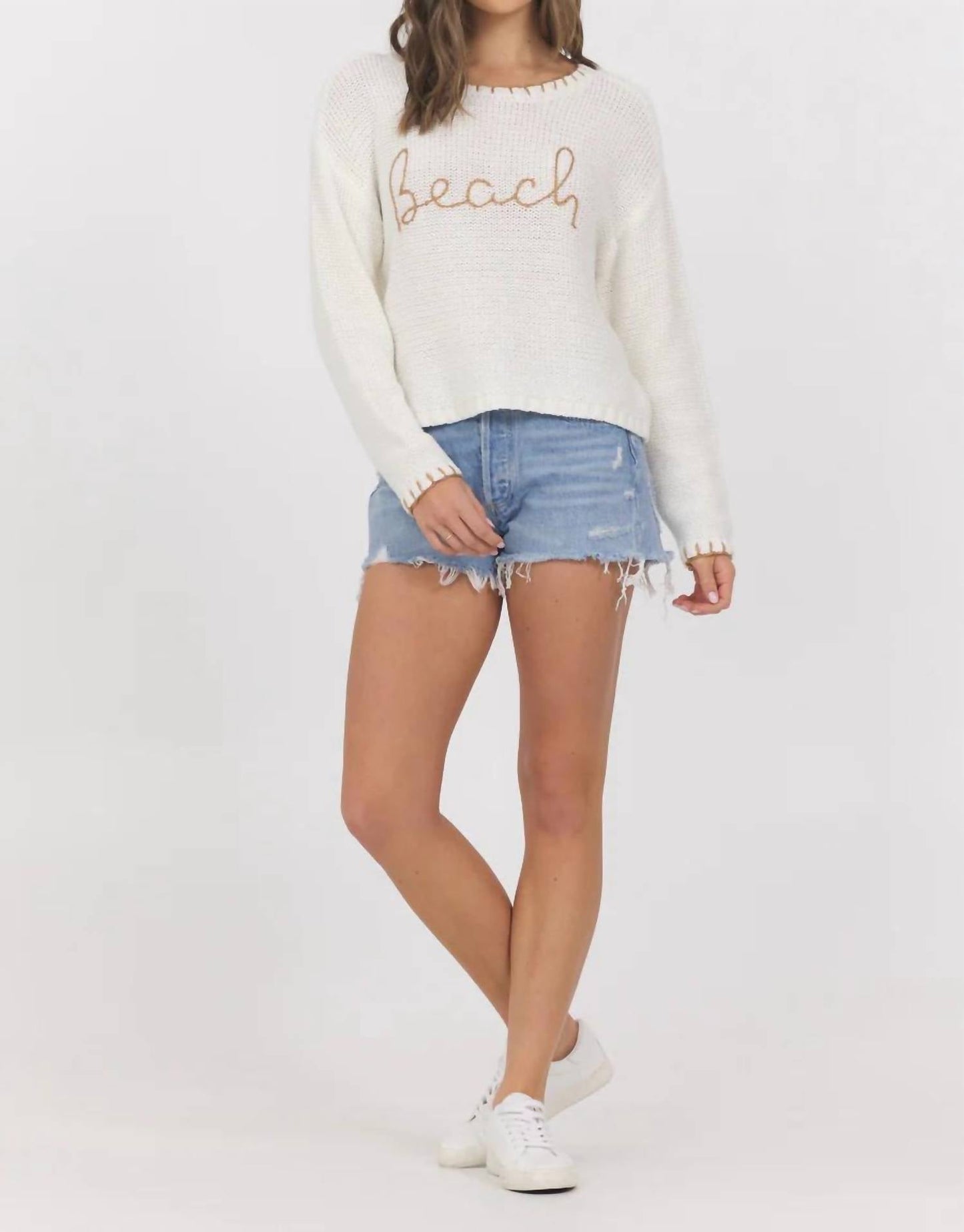 Vintage Havana - Embroidered "Beach" Sweater