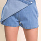 42Pops - Snap-on Button Denim Skorts