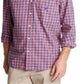 Nautica Men's Classic Fit Blue Sail Casual Plaid Shirt Red Size Small