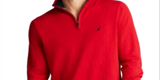 Nautica Men's Big & Tall Navtech Quarter Zip Sweater Red Size 4X-Large