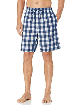 Nautica Men's Cotton Plaid Pajama Shorts Blue Size Large