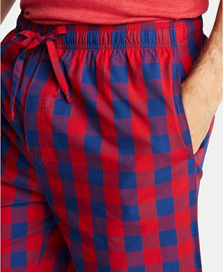 Nautica Men's Cotton Plaid Pajama Shorts Red Size Large