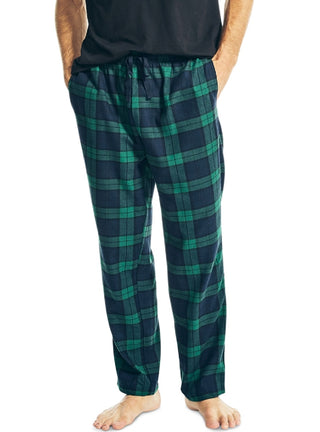 Nautica Men's 2 Pc Classic Fit Solid T-Shirt & Plaid Flannel Pajama Pants Set Black Size Medium