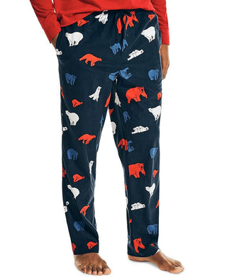 Nautica Men's Classic Fit Polar Bear Print Pajama Pants Blue Size Large