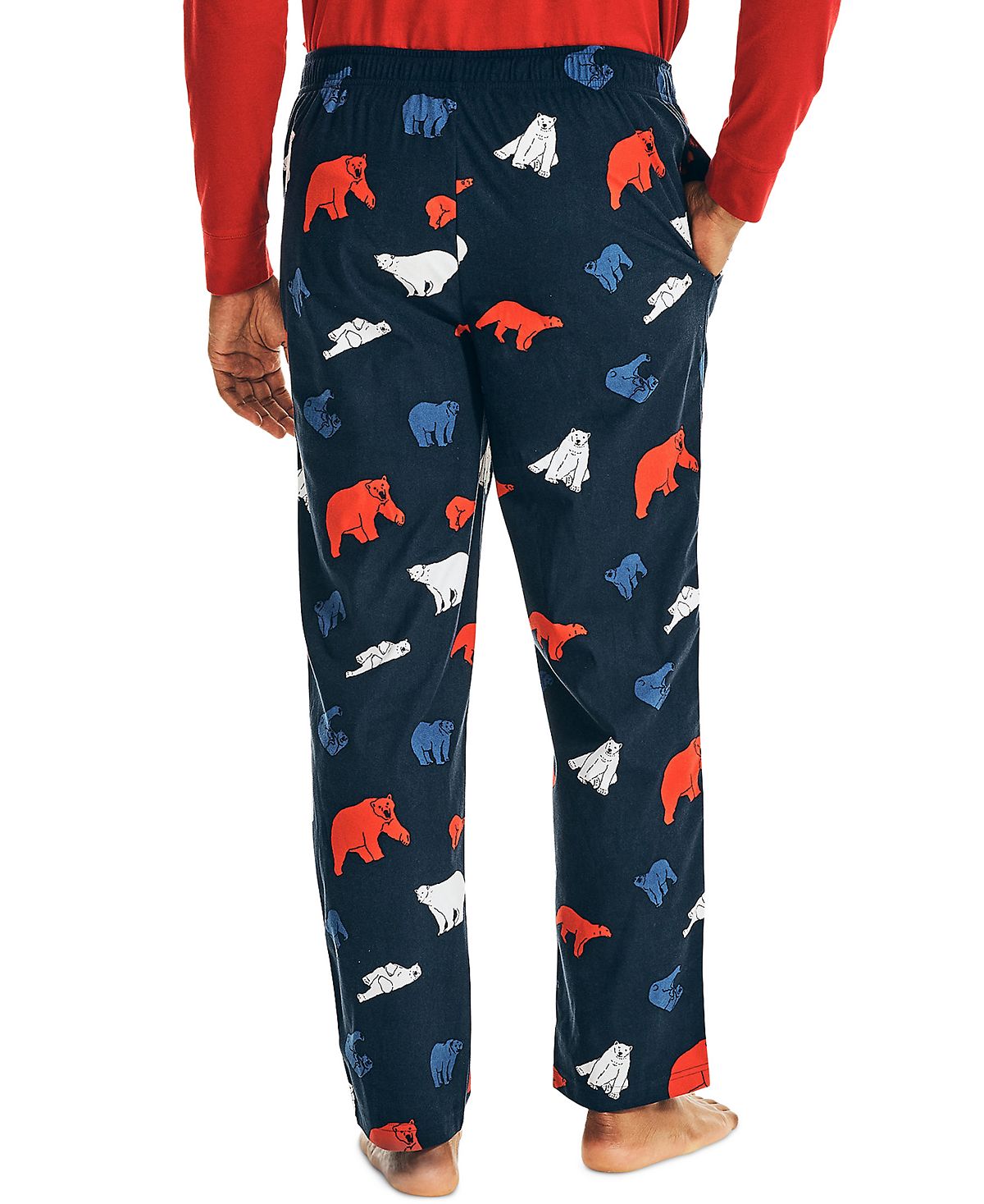 Nautica Men's Classic Fit Polar Bear Print Pajama Pants Blue Size Large