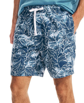 Nautica Men's Classic Fit Sea Floral Print Cotton Sleep Shorts Blue Size X-Large