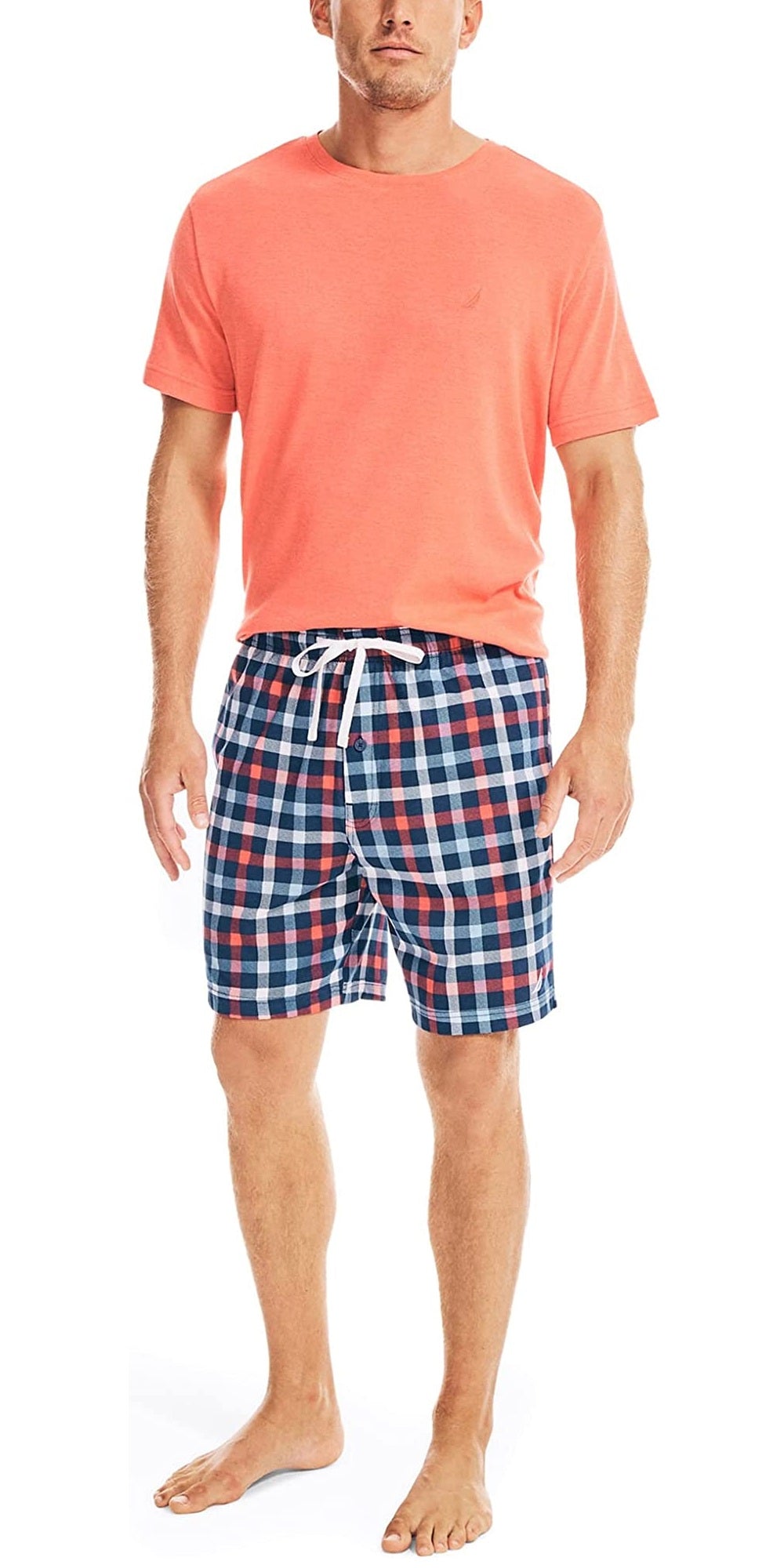 Nautica Men's Classic-Fit Plaid Cotton Blue Depths Size  M