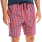 Nautica Men's Classic Fit Plaid Poplin Sleep Shorts Red Size Medium