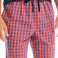 Nautica Men's Classic Fit Plaid Poplin Sleep Shorts Red Size Medium