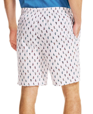 Nautica Men's Classic Fit Cotton Poplin Sleep Shorts White Size Medium