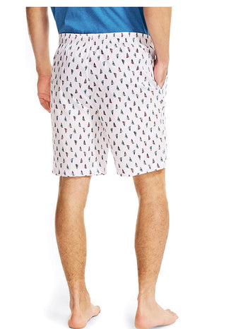 Nautica Men's Classic-Fit Cotton Poplin Sleep Shorts White Size Large