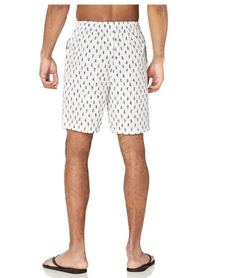 Nautica Men's Classic-Fit Cotton Poplin Sleep Shorts White Size Large