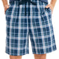 Nautica Men's Classic Fit Plaid Cotton Sleep Shorts Blue Size M