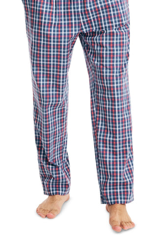 Nautica Men's Check Poplin Pajama Pants Blue Size X-Large
