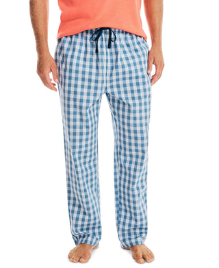 Nautica Men's Check Poplin Pajama Pants Blue Size X-Large