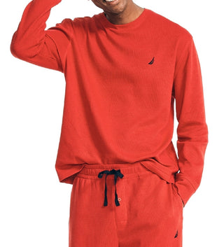 Nautica Men's Waffle Knit Thermal Pajama Set Red Size X-Large