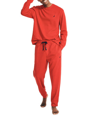 Nautica Men's Waffle Knit Thermal Pajama Set Red Size X-Large