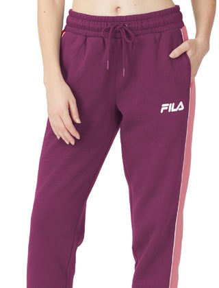 Fila Women's Vigor Mid Rise Colorblocked Fleece Joggers Purple