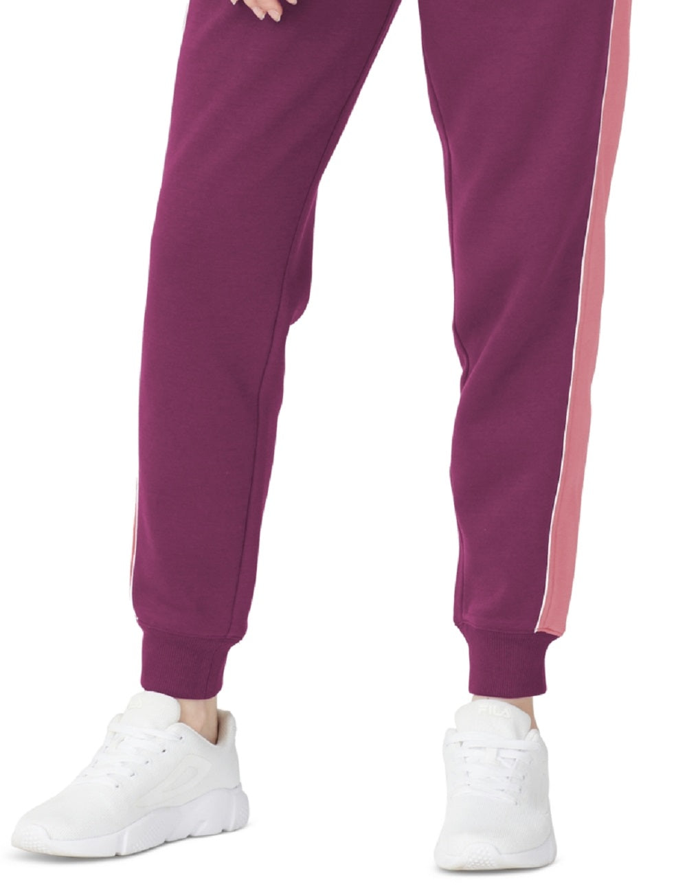 Fila Women's Vigor Mid Rise Colorblocked Fleece Joggers Purple Size 3X