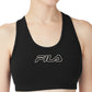 Fila Women's Bloom Logo Pullover Jersey Sports Bra Black Size 3X