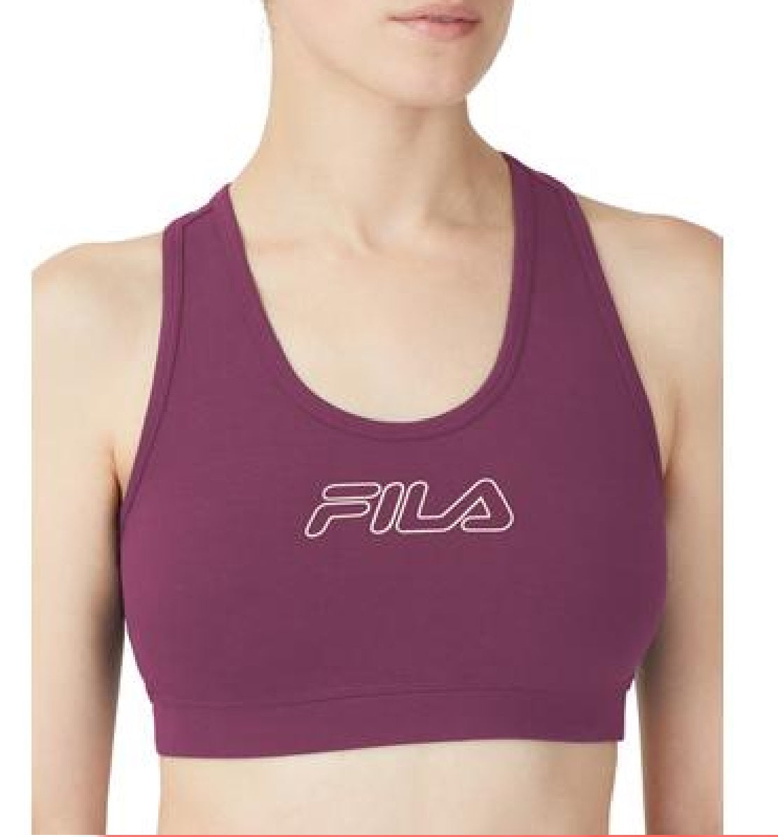 Fila Women's Bloom Logo Pullover Jersey Sports Bra Purple Size 1X