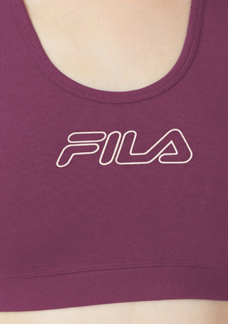 Fila Women's Bloom Logo Pullover Jersey Sports Bra Purple Size 4X