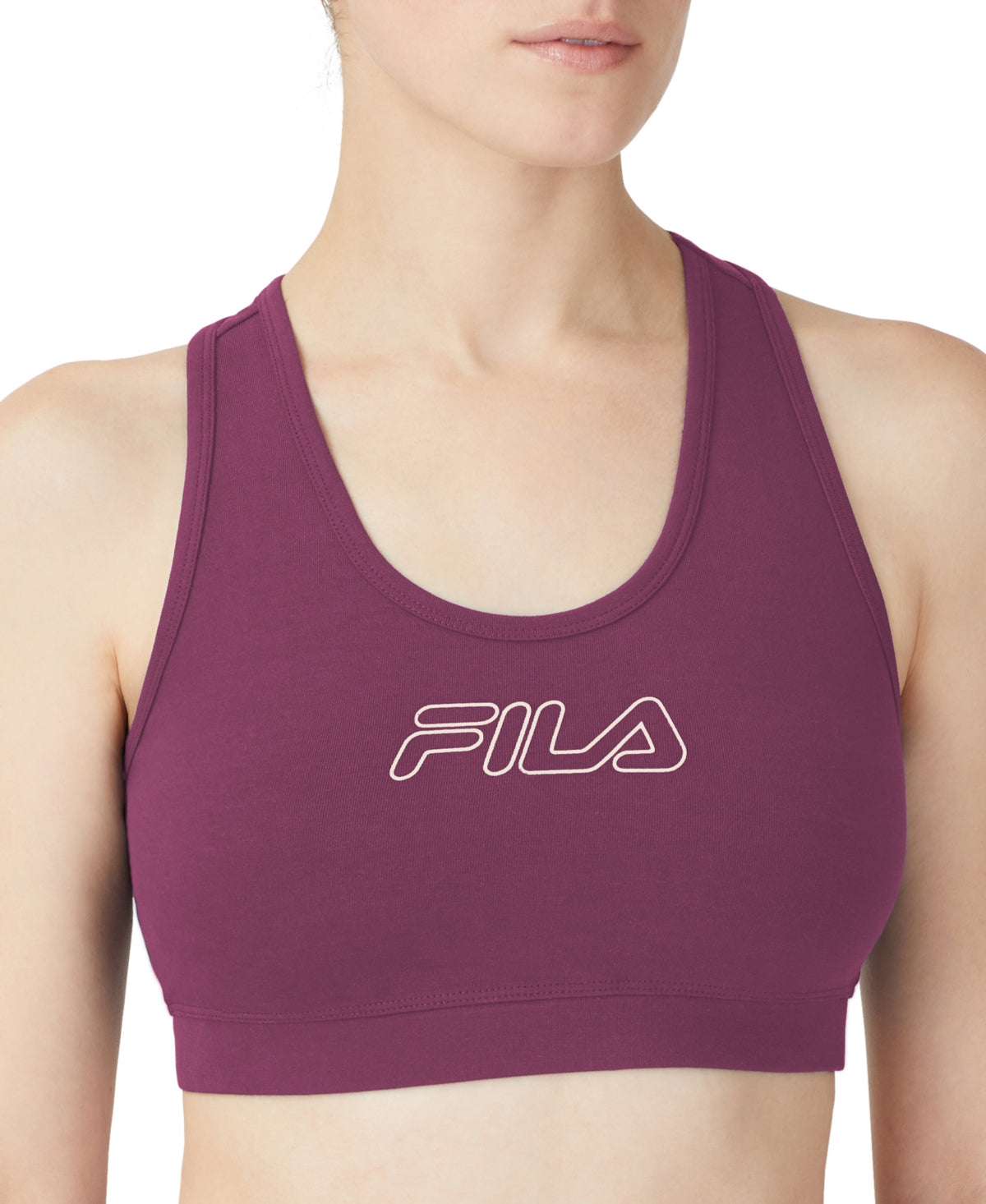 Fila Women's Bloom Logo Pullover Jersey Sports Bra Purple Size 4X