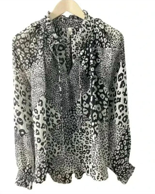 Elan - Women's Cheetah Print Blouse